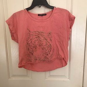 Tiger pink crop top